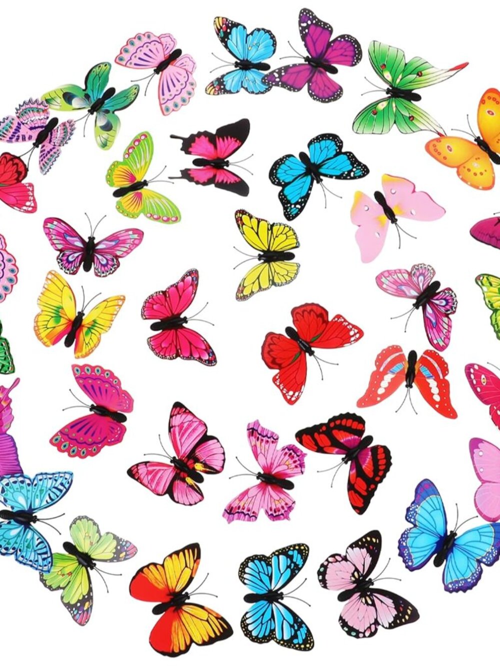 3D Butterfly Brooch Pins, 36 Pcs Butterfly Pin Colorful Art Curtain Crafts Decor - Picture 1 of 7